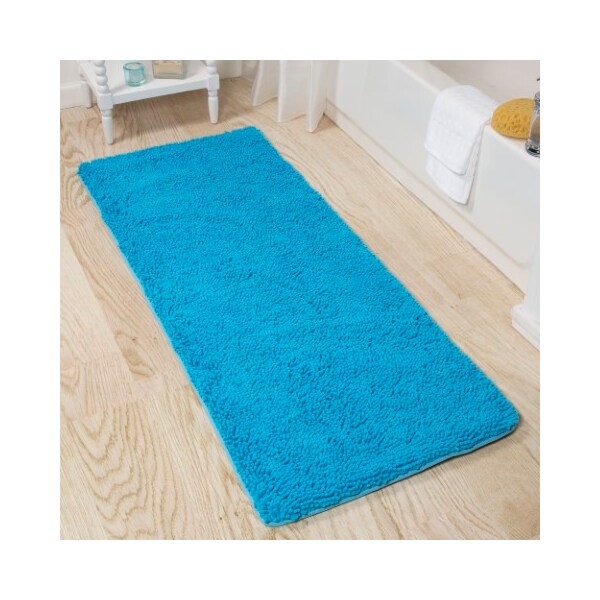 Hastings Home Hastings Home Memory Foam Shag Bath Mat 2-feet by 5-feet - Blue 811400WUL - main